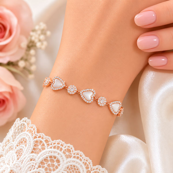 Hearts & Heart A++ designer bracelet